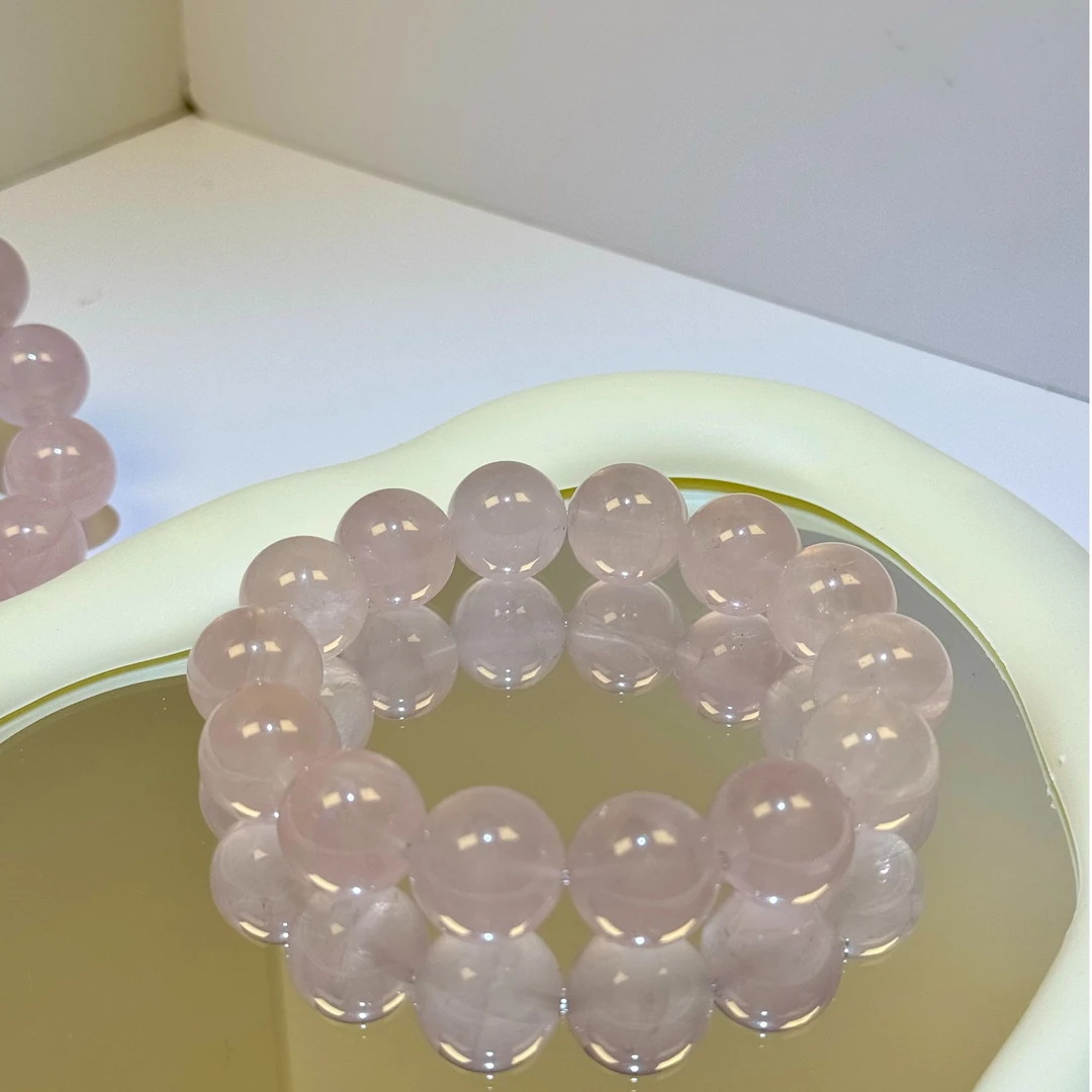 天然水晶手串圆珠单圈多圈手链女款式果冻马粉单圈手串