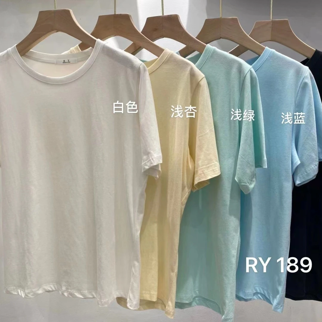 189新款24.99米圆领时尚休闲纯色百搭青春舒适透气针织棉短袖T恤