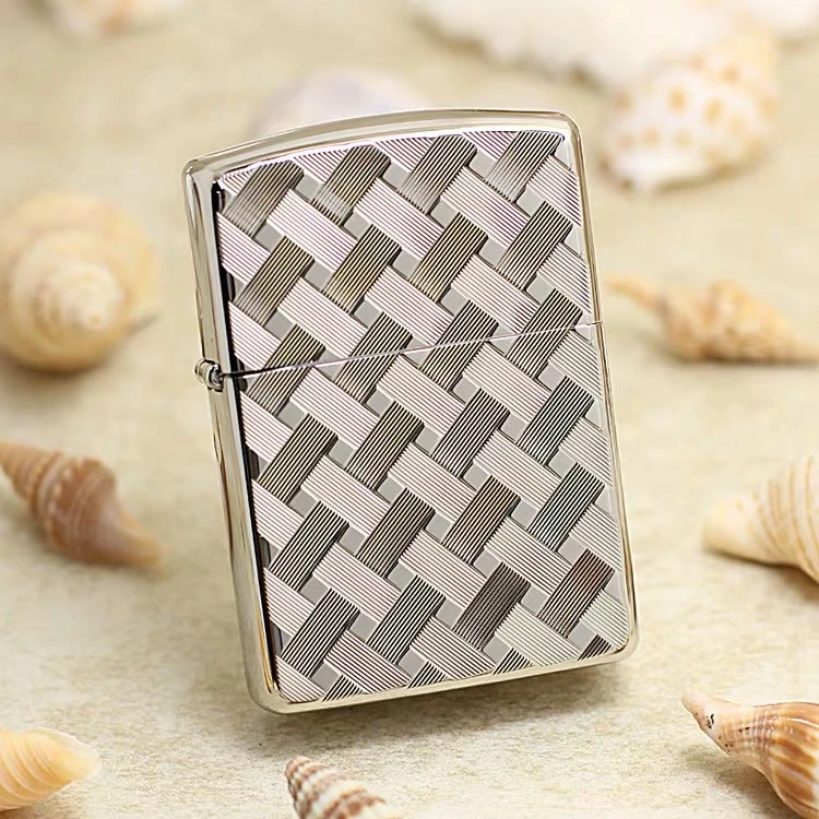 ZIPPO 日版原版镀银双面工艺 盔甲立体编织纹 ZBT-4-22b 千丝万缕