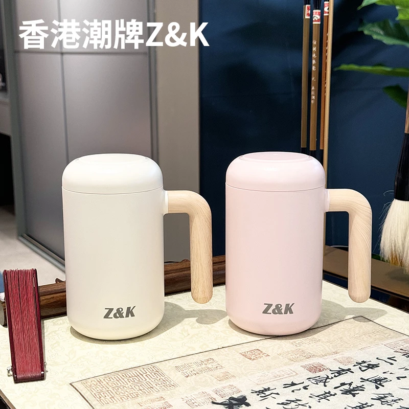 【贤惠专属】香港Z&K高颜值办公泡茶杯陶瓷316不锈钢茶水分离保温杯