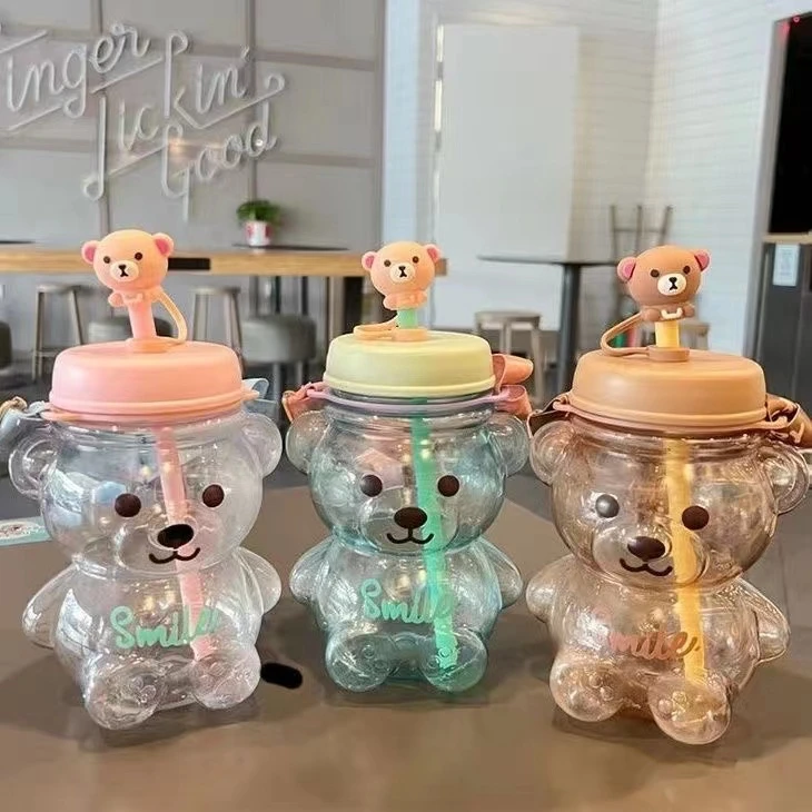 【大叔专属】网红公仔小熊大容量吸管杯食品级材质便携水杯
