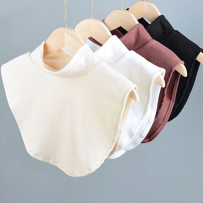 磨毛德绒半高领打底假衣领