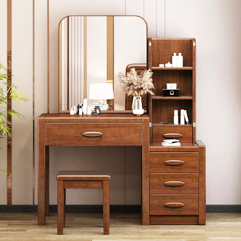 实木胡桃木梳妆台卧室简约现代中式