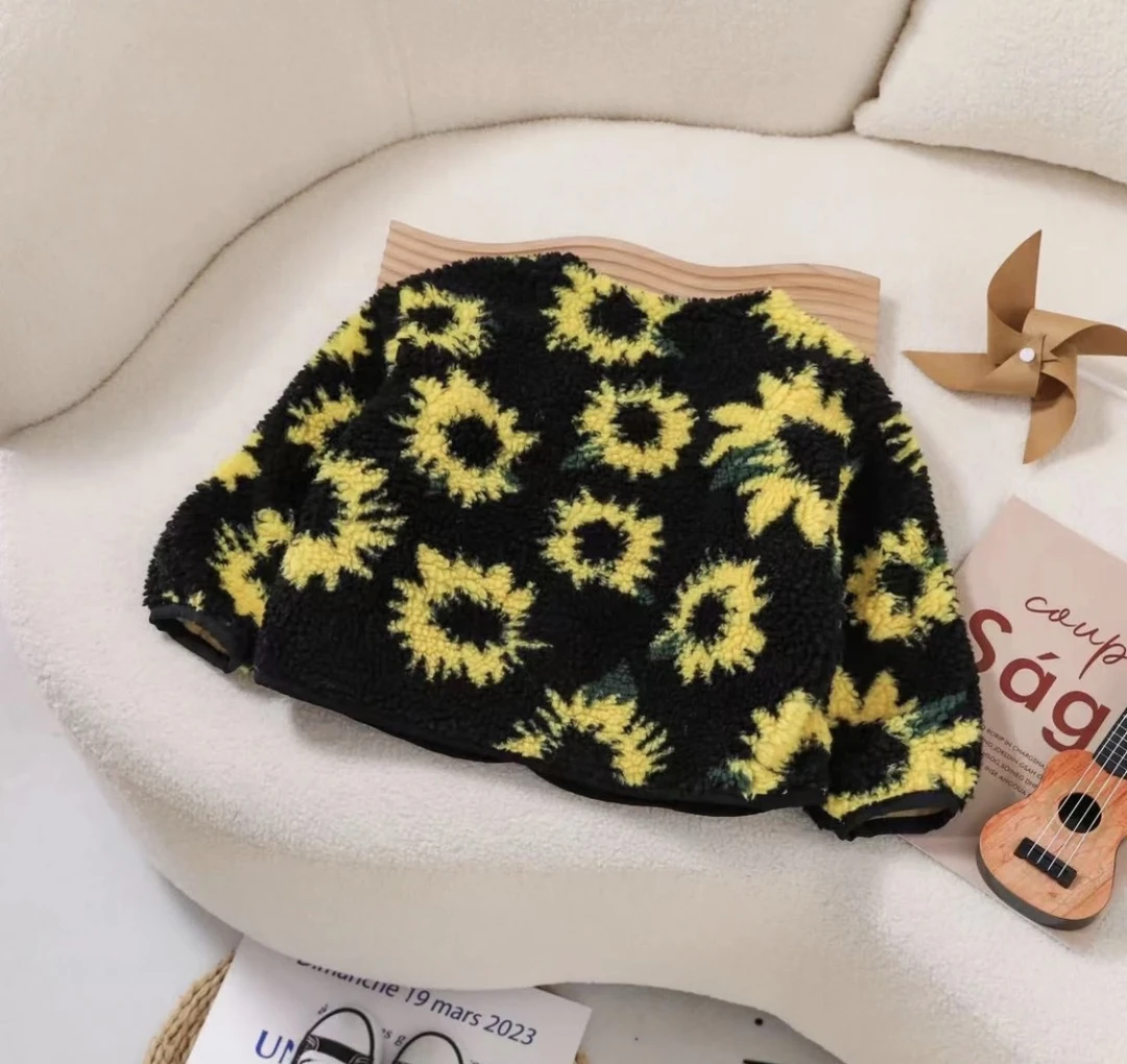 豆芽家~24款女童小香风长袖大衣洋气时尚秋冬短款休闲毛绒外套