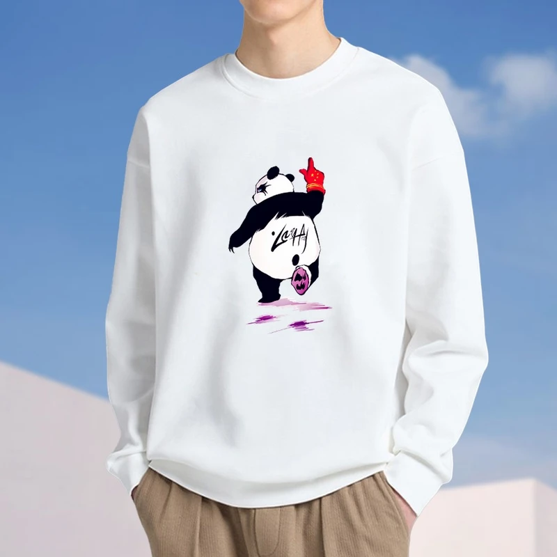 320g美式重磅卫衣男春秋款2025新款男生潮牌宽松加绒圆领上衣外套