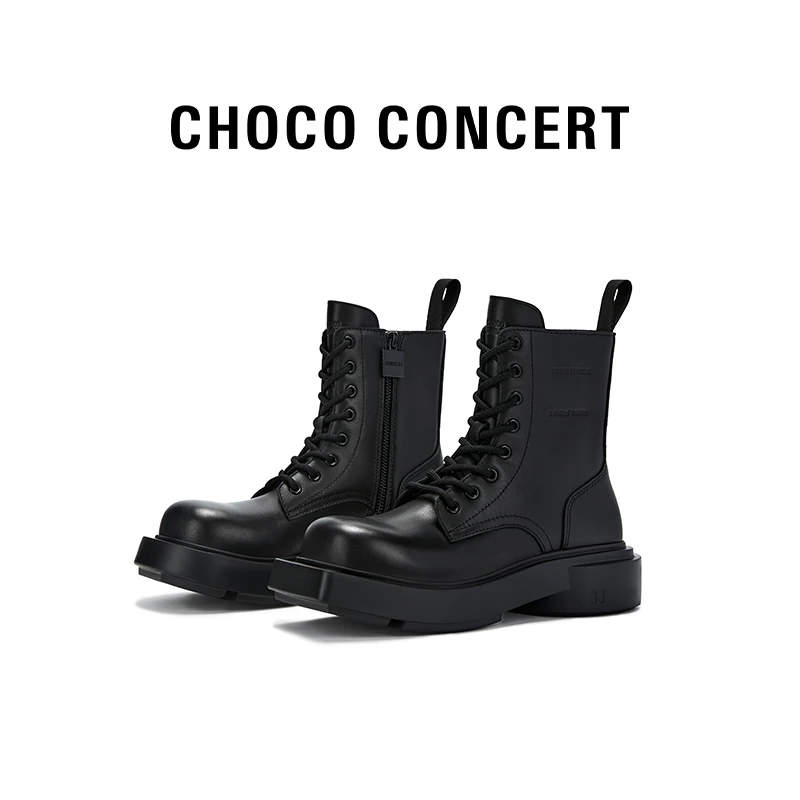 CHOCO CONCERT【反季福利】厚底百搭马丁靴时尚短靴防滑真皮女鞋夏