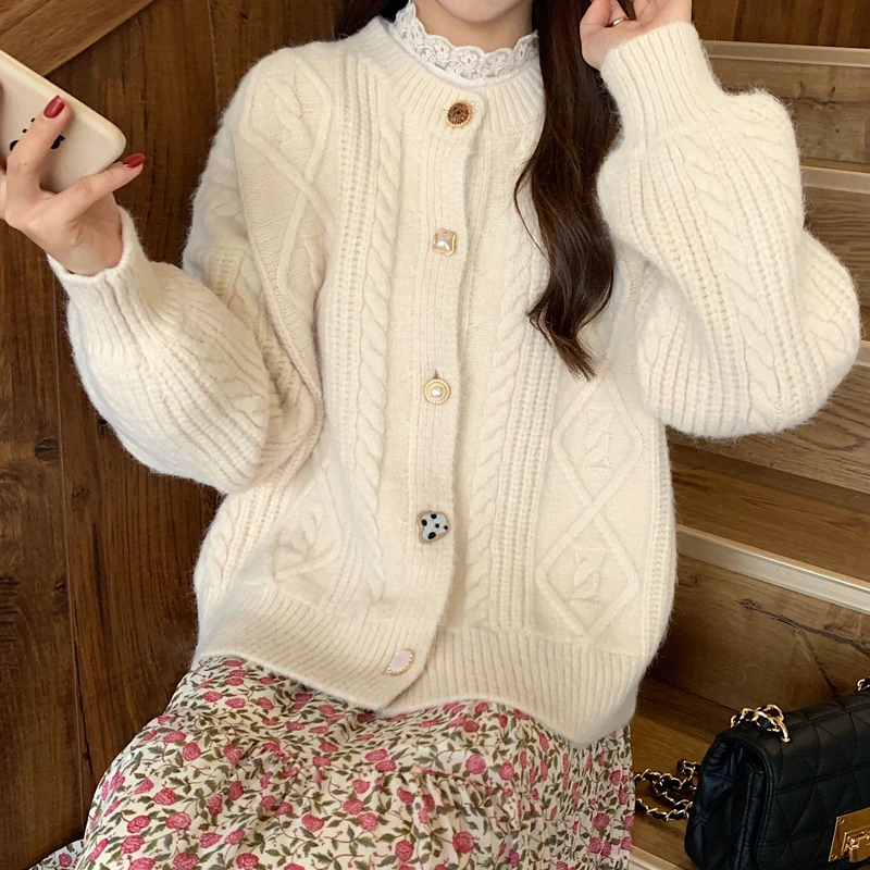 厚款【3701-3800】秋冬季2024款复古文艺外穿宽松毛衣外套