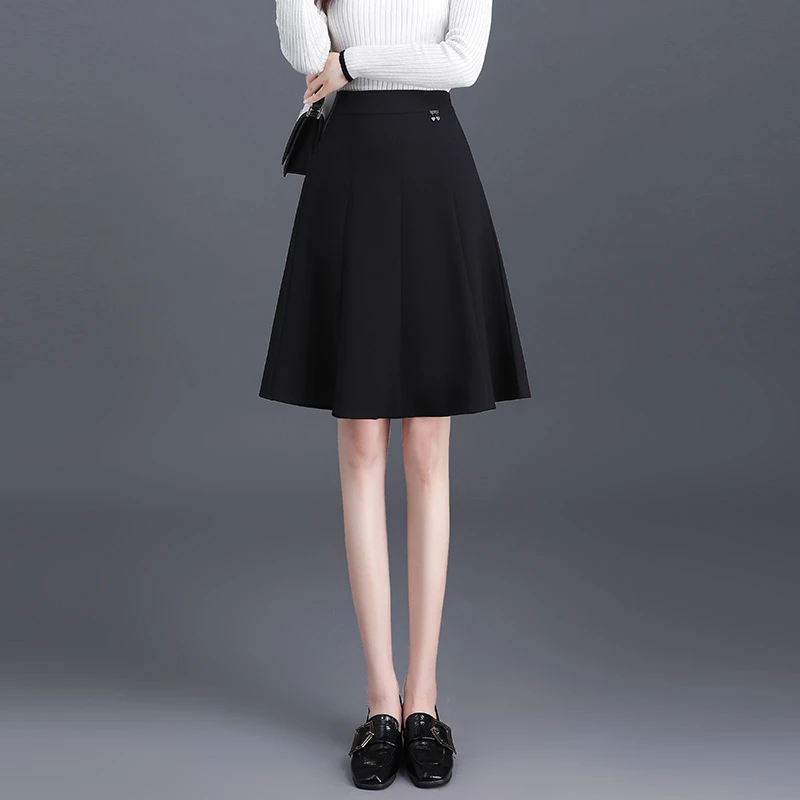 时尚短款半身裙女春季2025新款高腰显瘦a字裙百搭遮胯百褶裙中裙