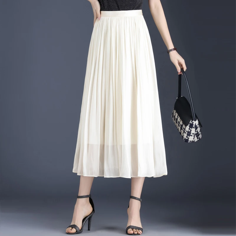 垂感流金纱裙半身裙女夏季薄款2025新款高腰显瘦a字仙女裙中长裙