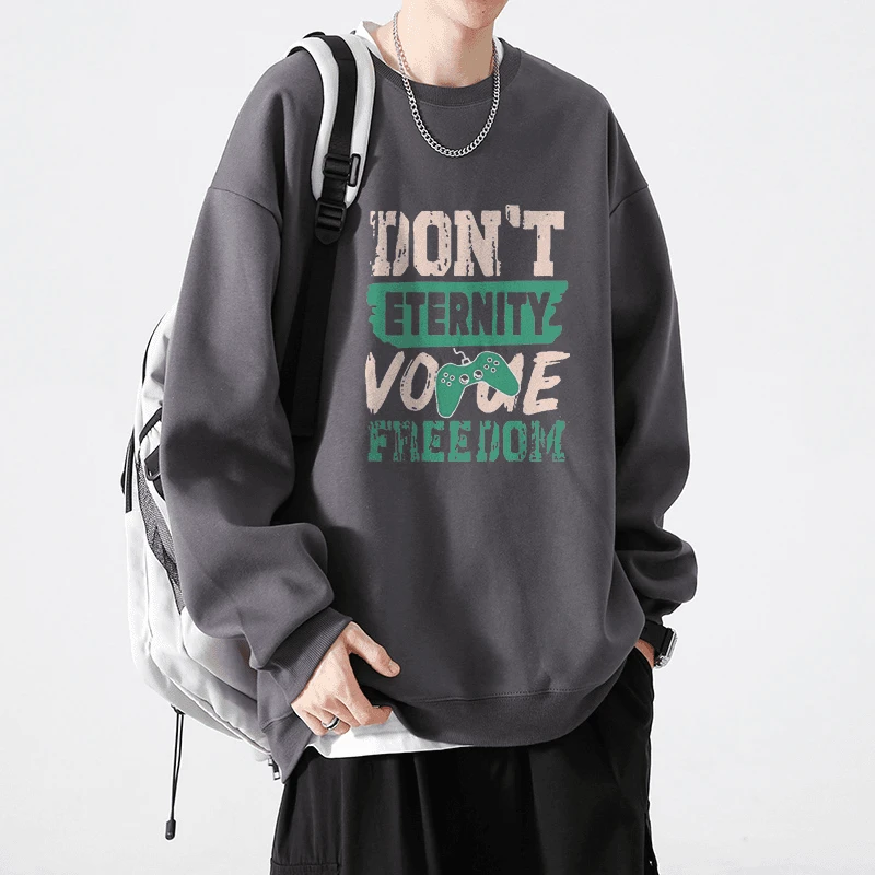 秋冬季200斤宽松大码卫衣男士学生潮流加绒加厚百搭圆领ins上衣潮