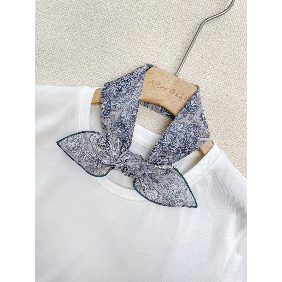 After 【薰衣草佩斯利】夏日淡雅系丝棉真丝桑蚕丝丝巾小方巾