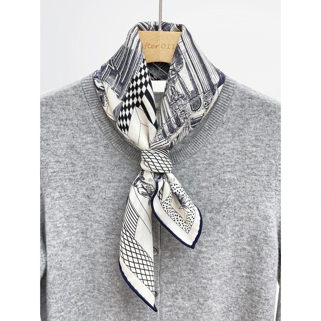 After【新型大剧院】双面同色真丝桑蚕丝羊毛丝巾围巾方巾