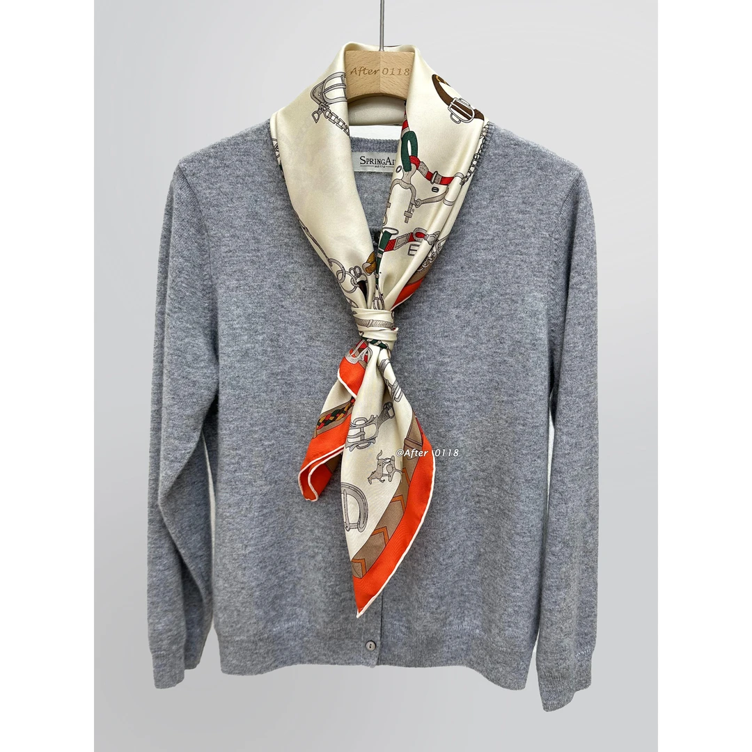 After【跃动的马儿】 桑蚕丝真丝斜纹绸丝巾90大方巾防晒披肩女