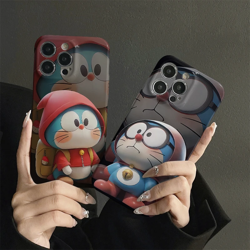 新款菲林【苹果】iPhone15promax卡通蓝胖子创意叮当猫全包手机壳