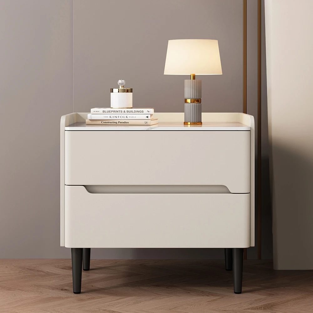 简约现代床头柜家用卧室2024新款床边柜子创意轻奢小型岩板收纳柜