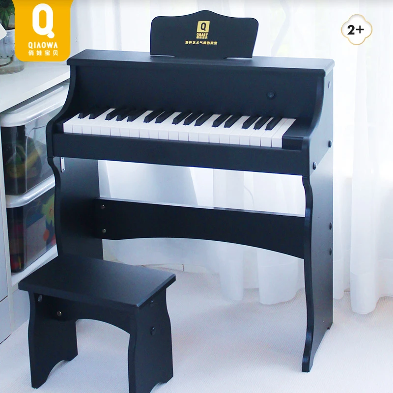 俏娃儿童钢琴电子琴玩具可弹奏宝宝小女孩初学者男木质家用启蒙3
