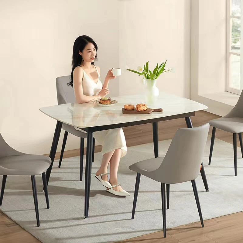 天禧派【餐厅套餐】顾家岩板810餐桌小户型家用现代简约轻奢