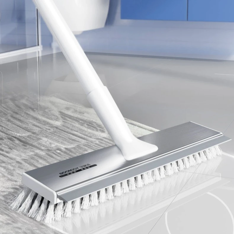 宝家洁双效铝板地刷刮刷两用去污长柄硬毛浴室地板清洁神器Q69