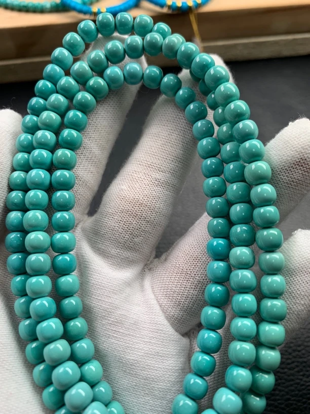 湖北原矿绿松石108项链