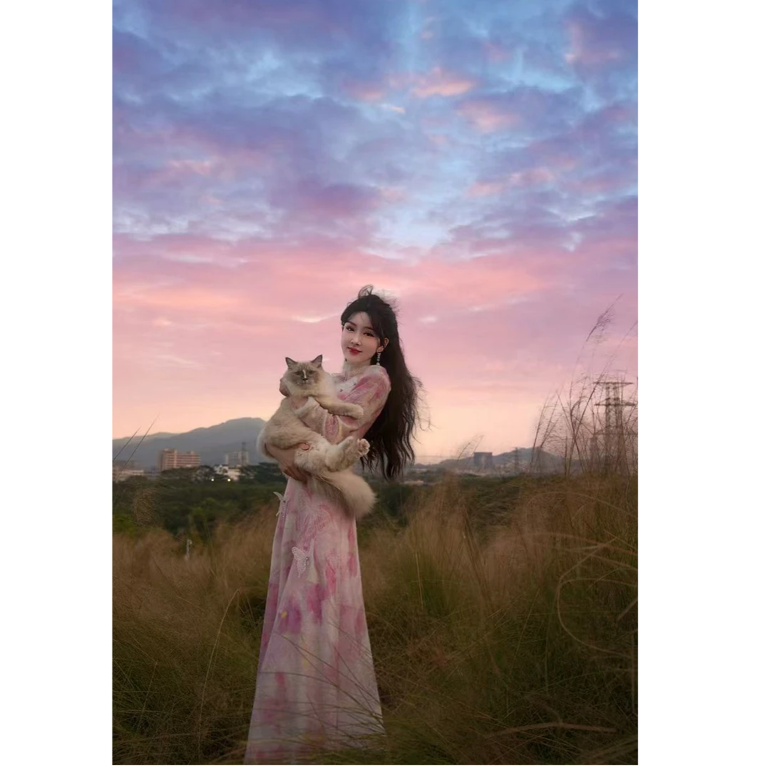 【设计师品牌】YINGCHOI秋冬新款收腰气质针织连衣裙32429