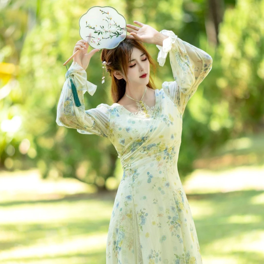【设计师品牌】YINGCHOI司藤烟雨长裙甜美连衣裙法式夏季31212