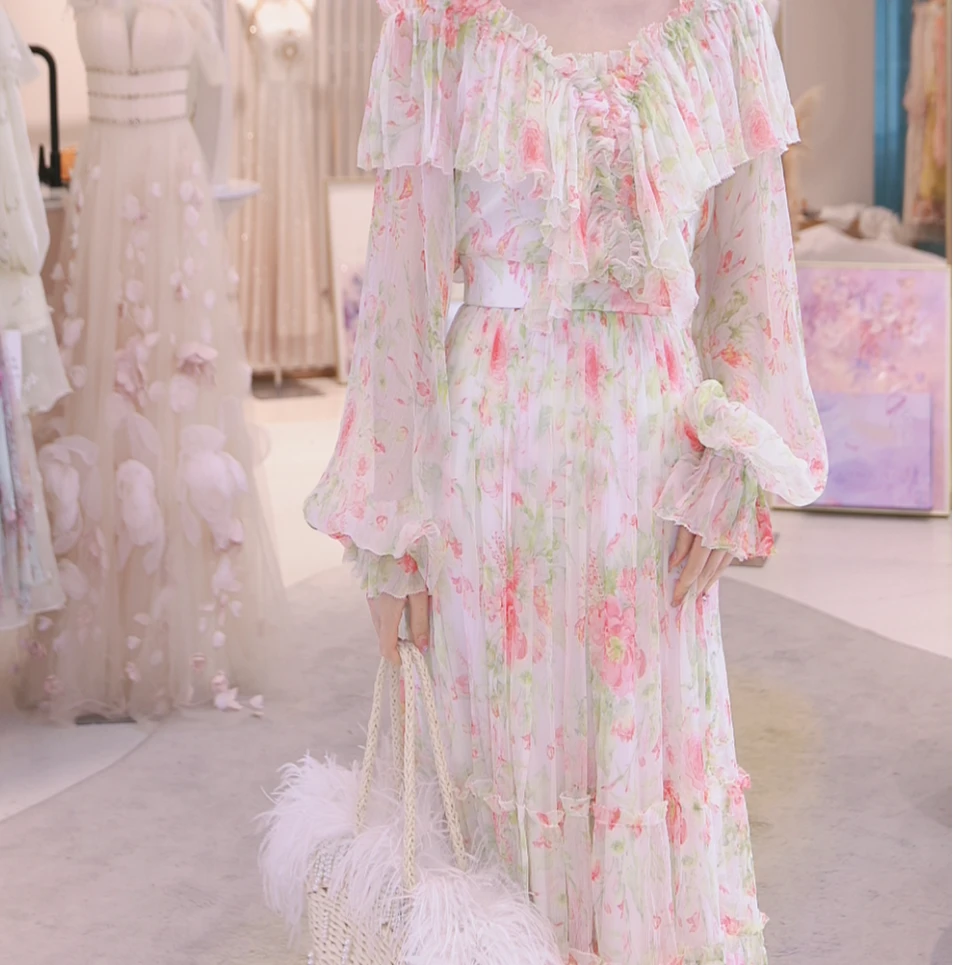 【设计师品牌】YINGCHOI四月蔷薇桑蚕丝顺纡套装套装21247/71227