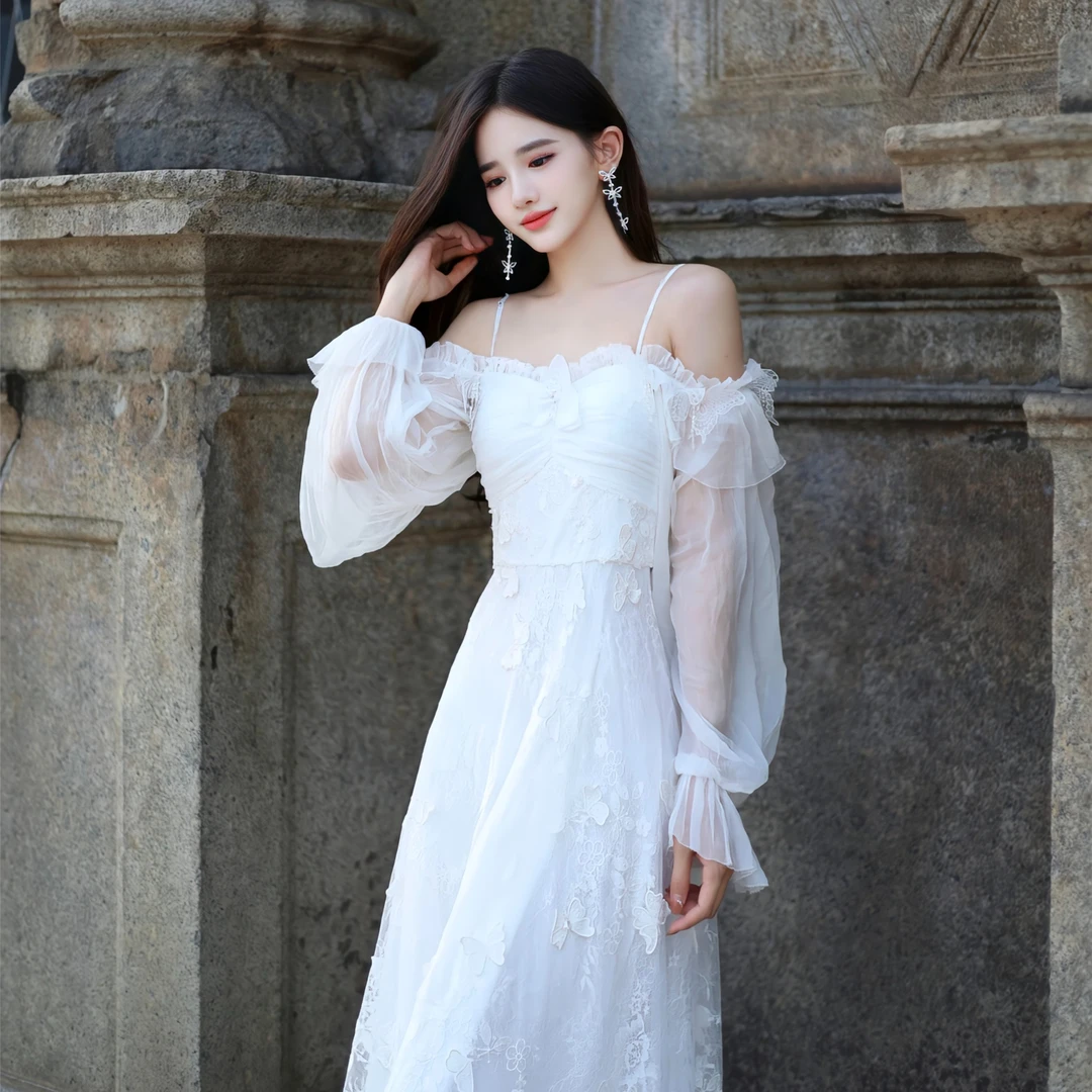 【设计师品牌】YINGCHOI 轻奢蕾丝真丝顺纡连衣裙 31433