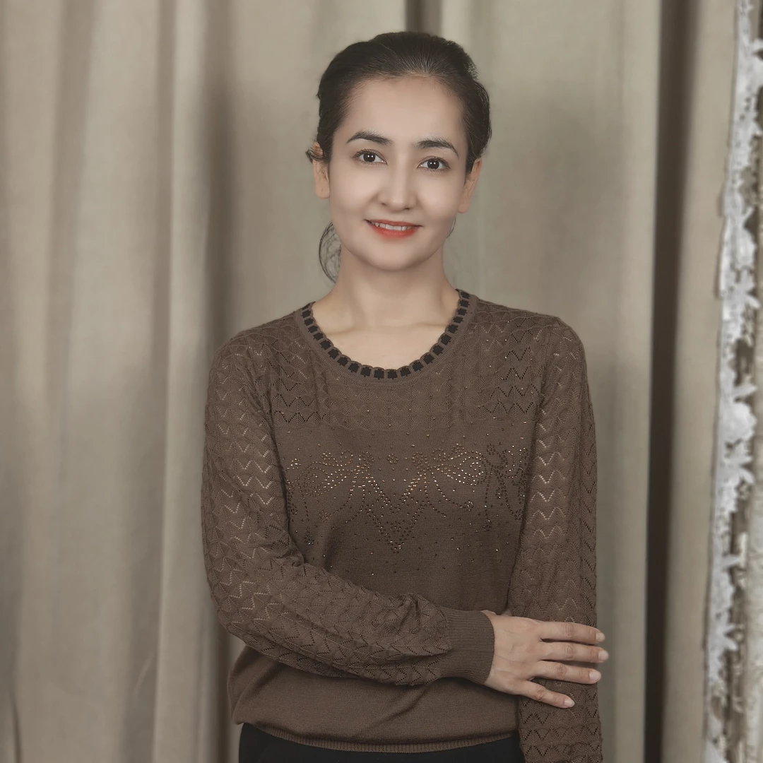 长袖衫时尚针织气质宽松秋冬女装蕾丝打底女士镂空圆领重工提花