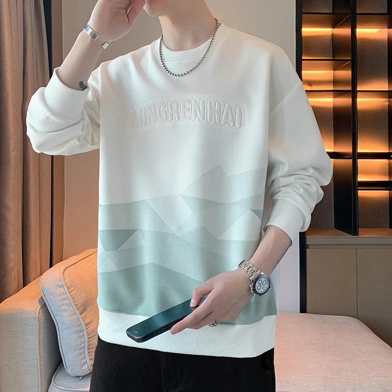 男士卫衣新款潮流印花男装春秋季休闲宽松打底上衣秋季男上衣长袖