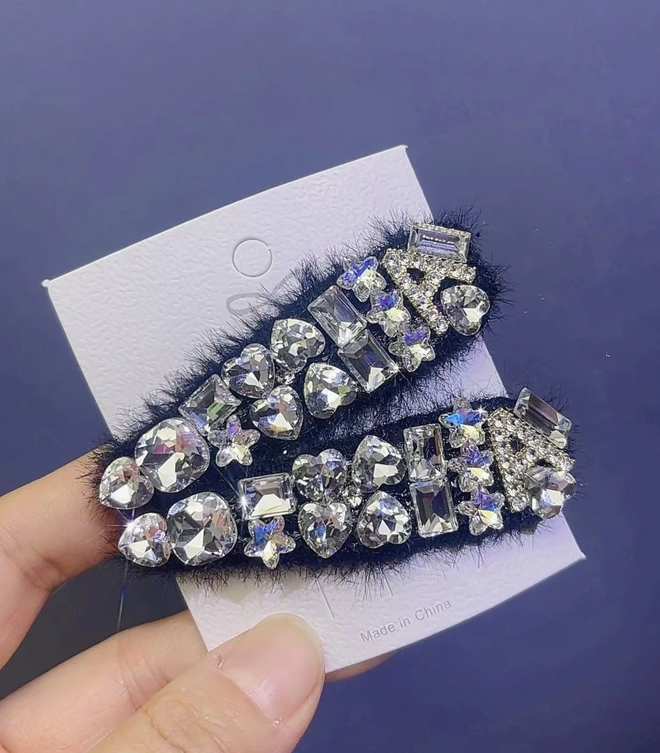 轻奢高级感水钻发夹精致高端气质侧边刘海夹前额碎发夹新款掰掰夹