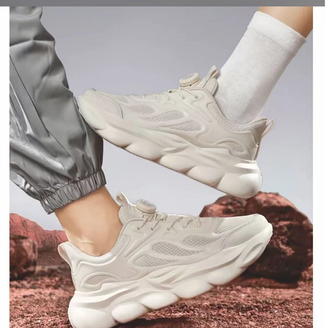 新款旋转扣透气免系带百搭潮流休闲鞋