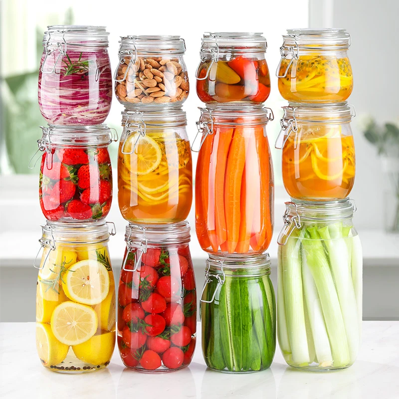 玻璃罐密封罐瓶子食品罐带盖家用收纳柠檬蜂蜜百香果蜂蜜储物瓶子