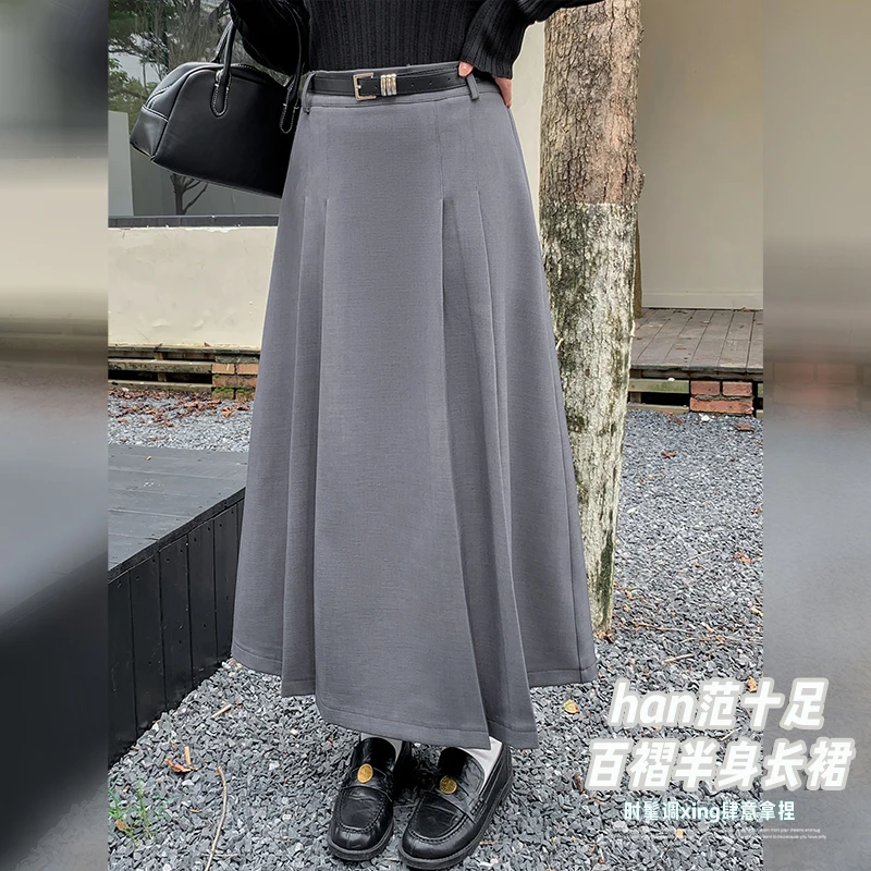 【霏霏专属】2024年秋新款时尚胖妹妹加肥A字高腰西装半裙-8713