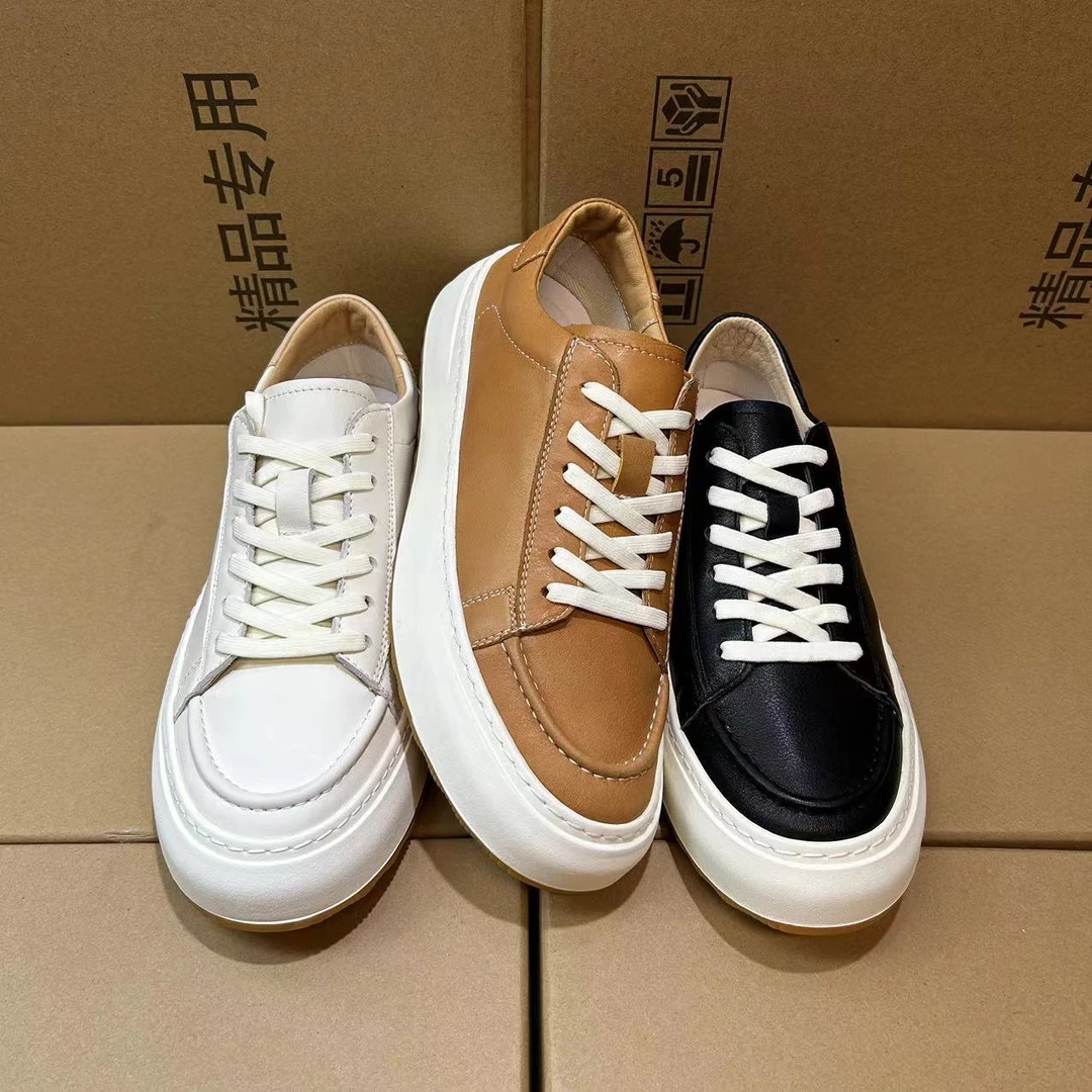 2025春夏广州真皮休闲男士板鞋时尚男小白鞋轻质透气软底软面百搭