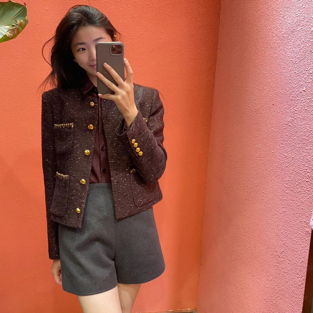 （默茗服装）榛子巧克力小香外套