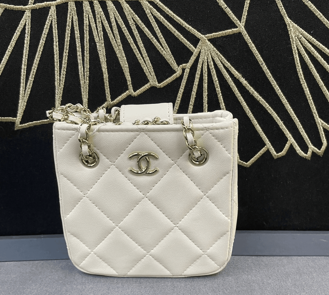 99新 Chanel/香奈儿 Rose/Chanel/香奈儿minitote米白有卡784602