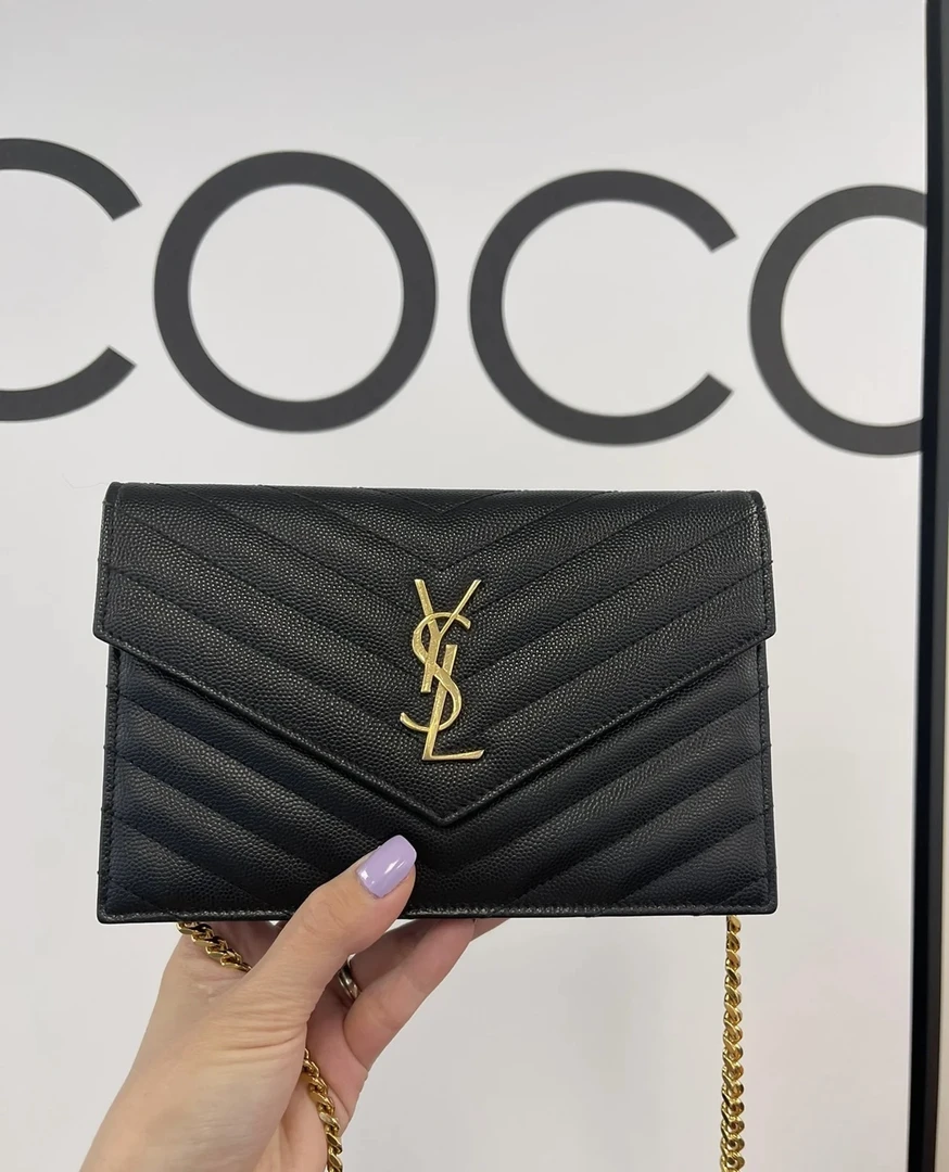 95新 YSL/圣罗兰 Rose/ysl信封黑金小号784468
