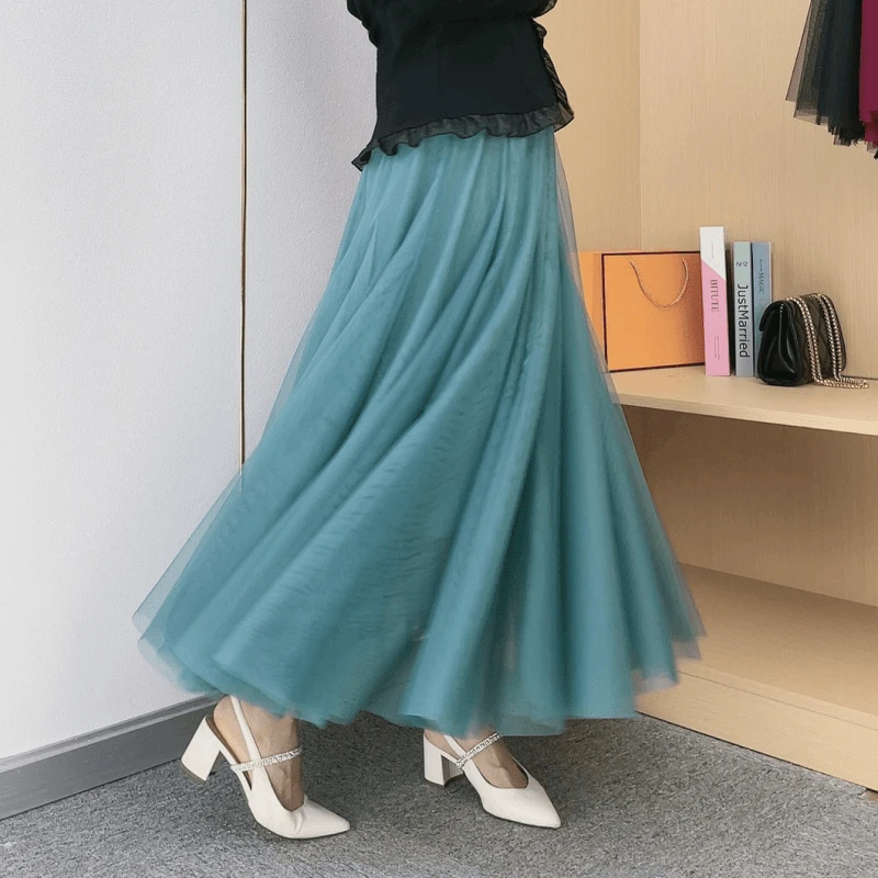 720度网红同款三层大摆裙网纱裙A字裙演出裙广场舞裙新疆舞纱裙