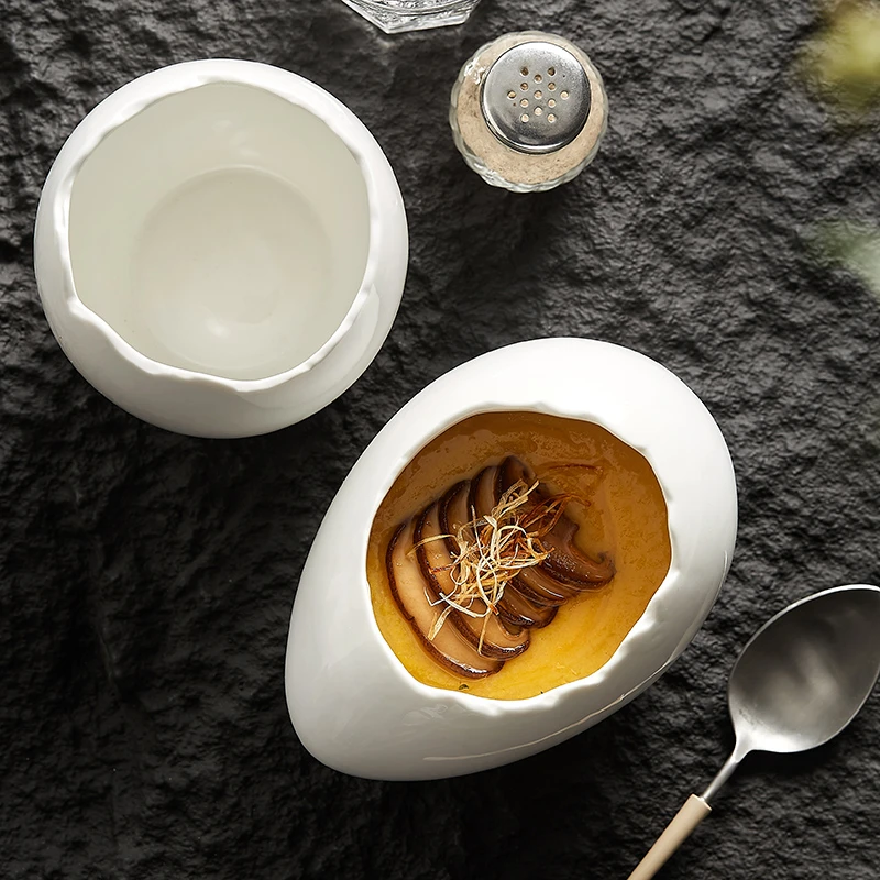 蛋壳蒸蛋神器蒸蛋罐蒸蛋创意甜品餐具下午茶点心碟小炖盅小碗陶瓷