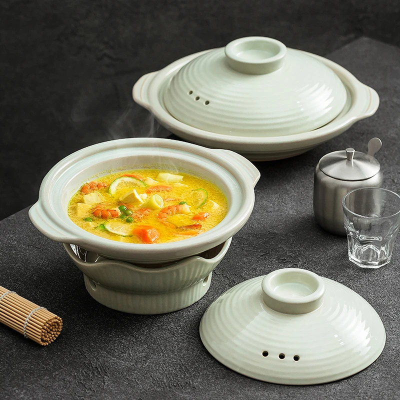 造器砂锅陶瓷酒精炉小火锅加热炖锅商用煤气灶干烧不裂煲仔饭沙锅