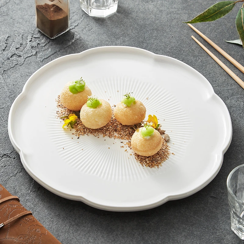 造器白色盘子家用高颜值西餐牛排盘精致甜品盘陶瓷餐盘意面盘菜盘
