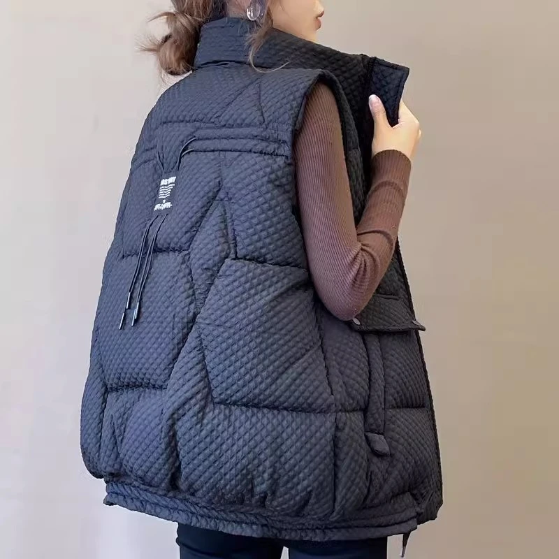 秋冬百搭棉马甲女士宽松大码外穿马夹韩版时尚棉衣外套坎肩厚背心