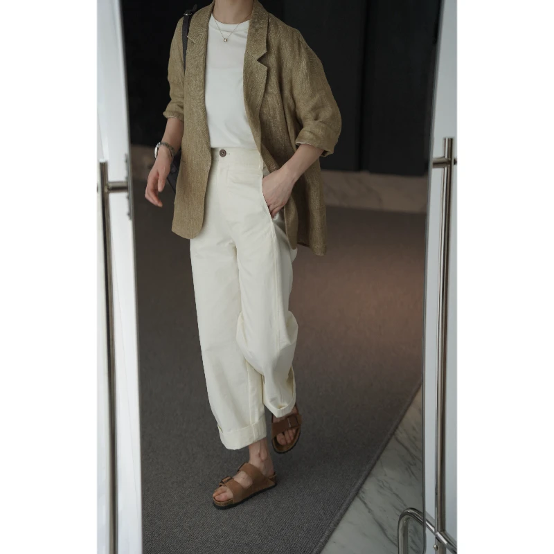 【MEINLY  CHEN】【梭织棉】高端设计师款时尚舒百搭简约休闲裤823328