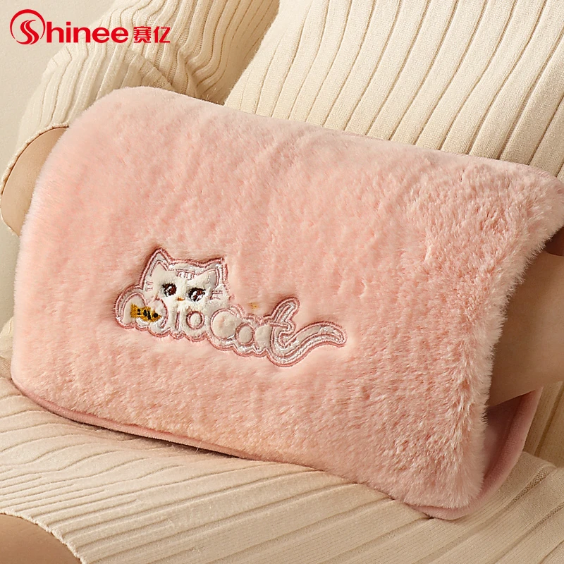 SHINEE/赛亿电热暖手宝可爱毛绒防爆暖宫加厚热水袋充电热水袋