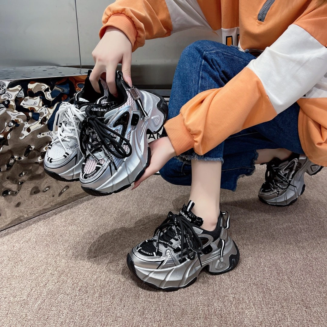 【曼曼】欧洲站新款“飞鲨”网红时尚百搭厚底老爹休闲鞋潮鞋