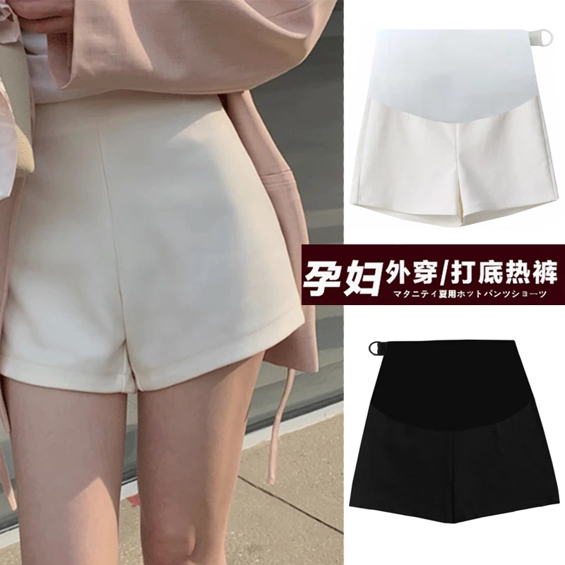 孕妇装西装短裤打底热裤子潮妈紧身三分安全裤夏季小个子薄款外穿