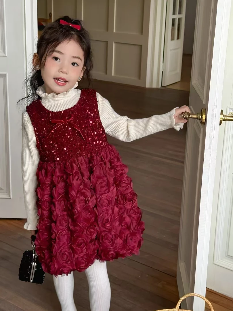 [RAINBOW]儿童冬季新款年服套装礼服裙R8119