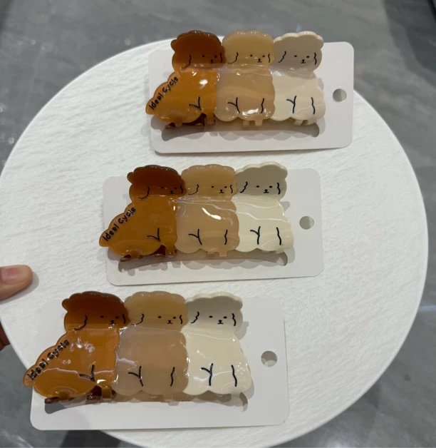 东大门同款 10cm三只狗 醋酸抓夹 可抓4指