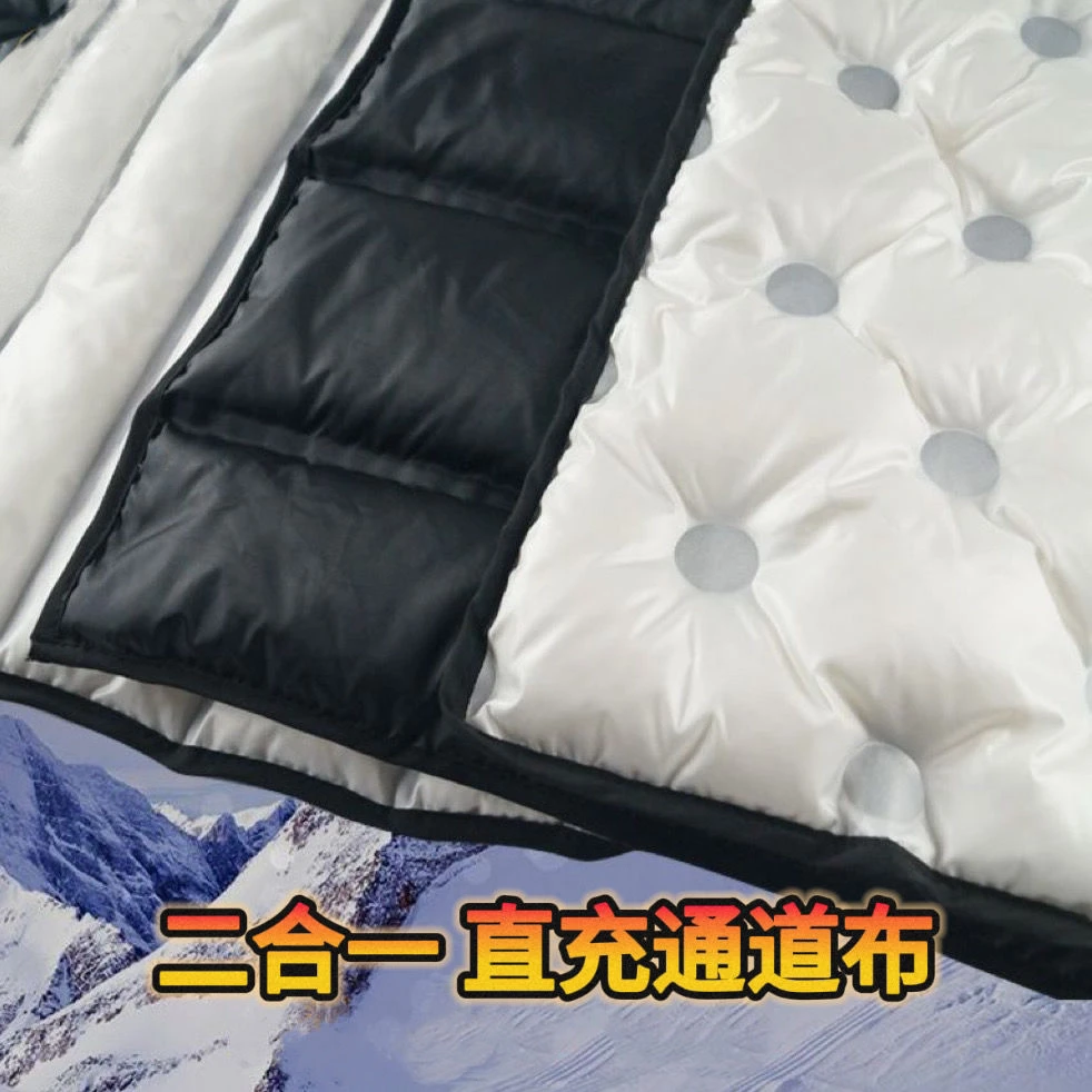 二合一防寒羽绒服面料直充通道布压合涤纶半成品面料免胆布免缝