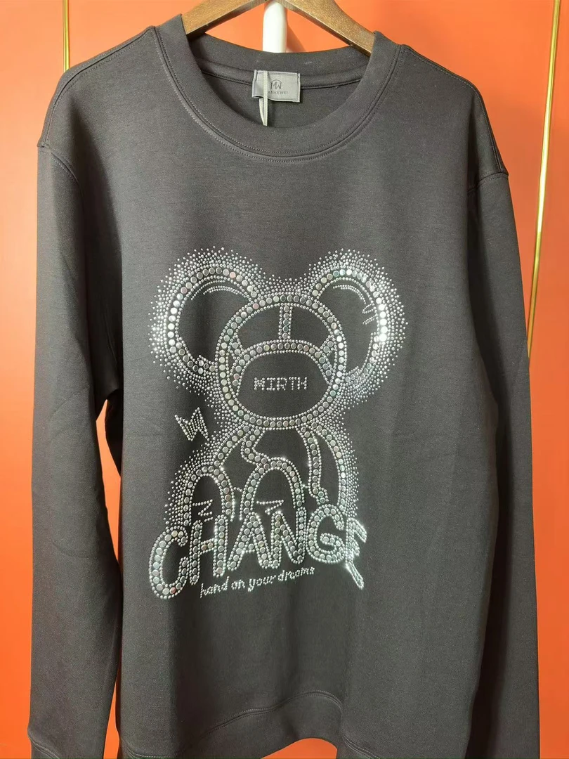 【李社长同款】7688澳砖小熊元素空气棉长袖T恤